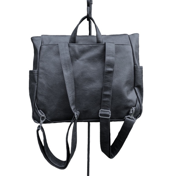 NWOT Thirty-One Black Faux Leather Backpack - Picture 2 of 12